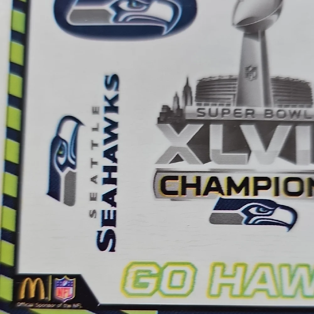 NFL Seattle Seahawks Superbowl Champs 10 Waterless Tatoos X5 Cards
